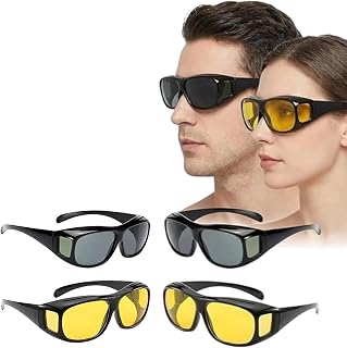 Havinza Day Night Driving Glasses Polarized Anti Glare Lenses UV400 Protection HD Vision Goggles for Car Bike Cycling Outd... Price In India