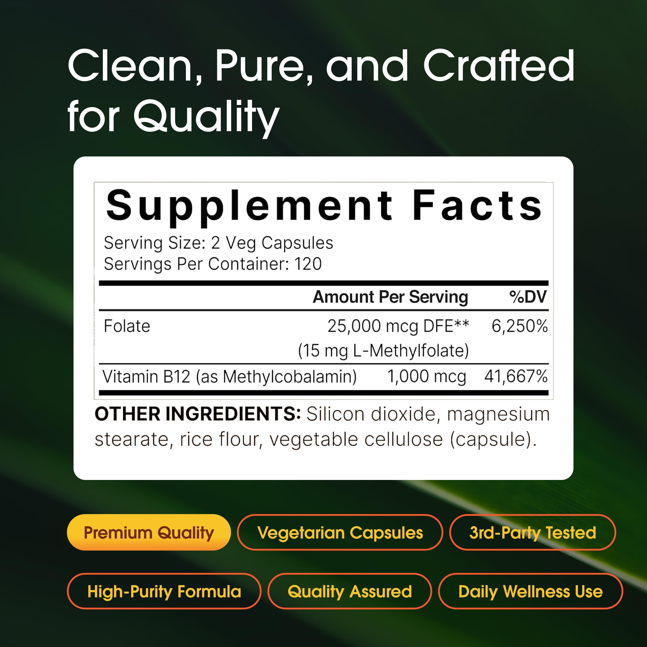 NatureBell Methyl Folate 15mg, 240 Capsules — Amazon image 3