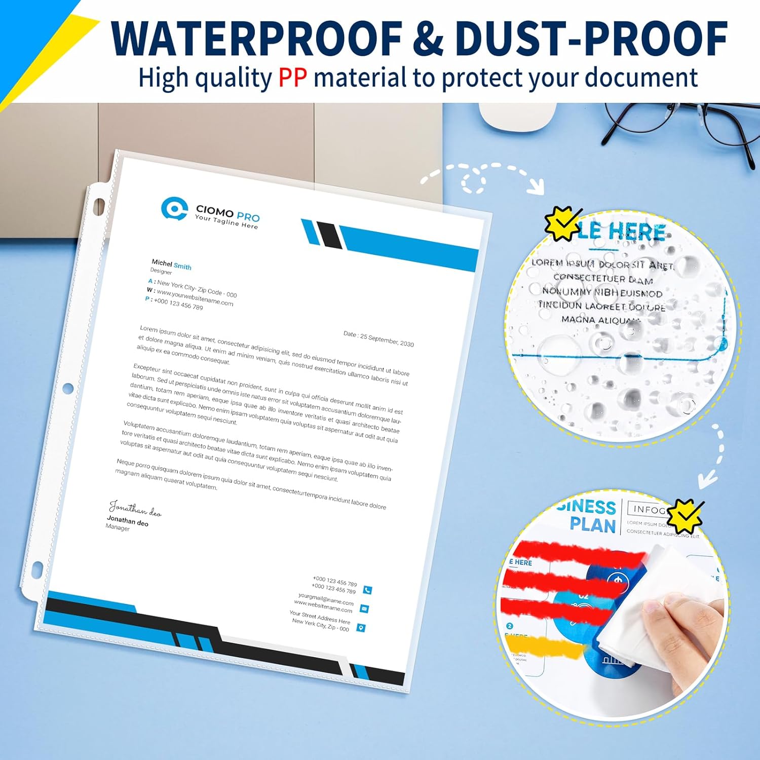 SUNEE Pastel Binders & Sheet Protector Bundle, 4pcs 1.5 Inch D Ring Binders & 600pcs Clear Sheet Protectors, 8.5x11
