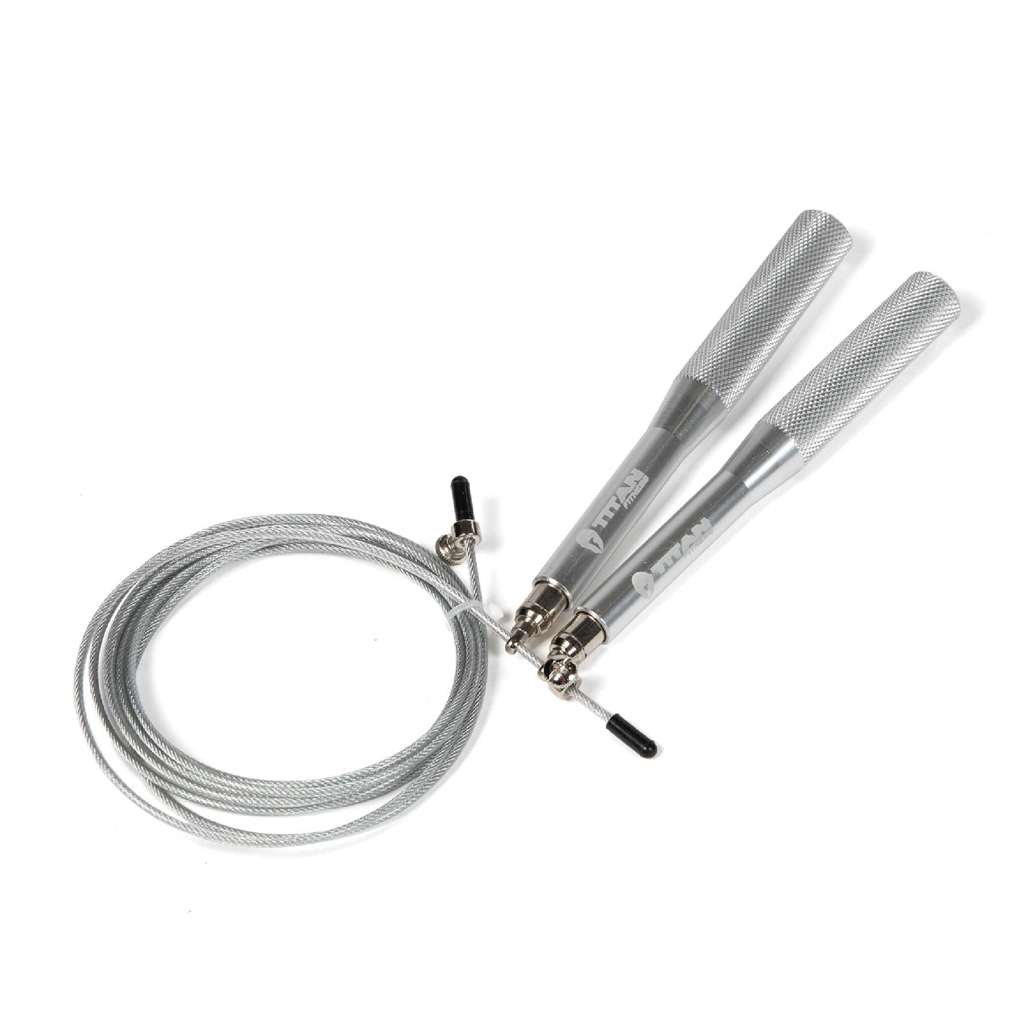 Titan Fitness Speed Jump Rope 10' Adjustable Length Cable Solid Aluminum Handles