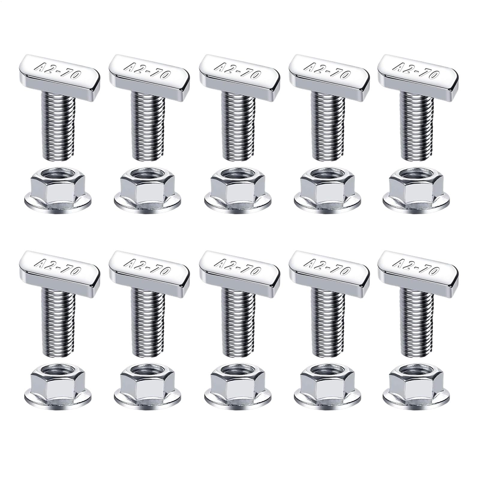 T-Slot Bolts Set, Hammer Head Screw, Sliding Track Hardware, Heavy-Duty Fastener Kit, Automotive Roof Rack Mounting System for Construction Workbench Installation 5.12x3.54x1.18 Inches