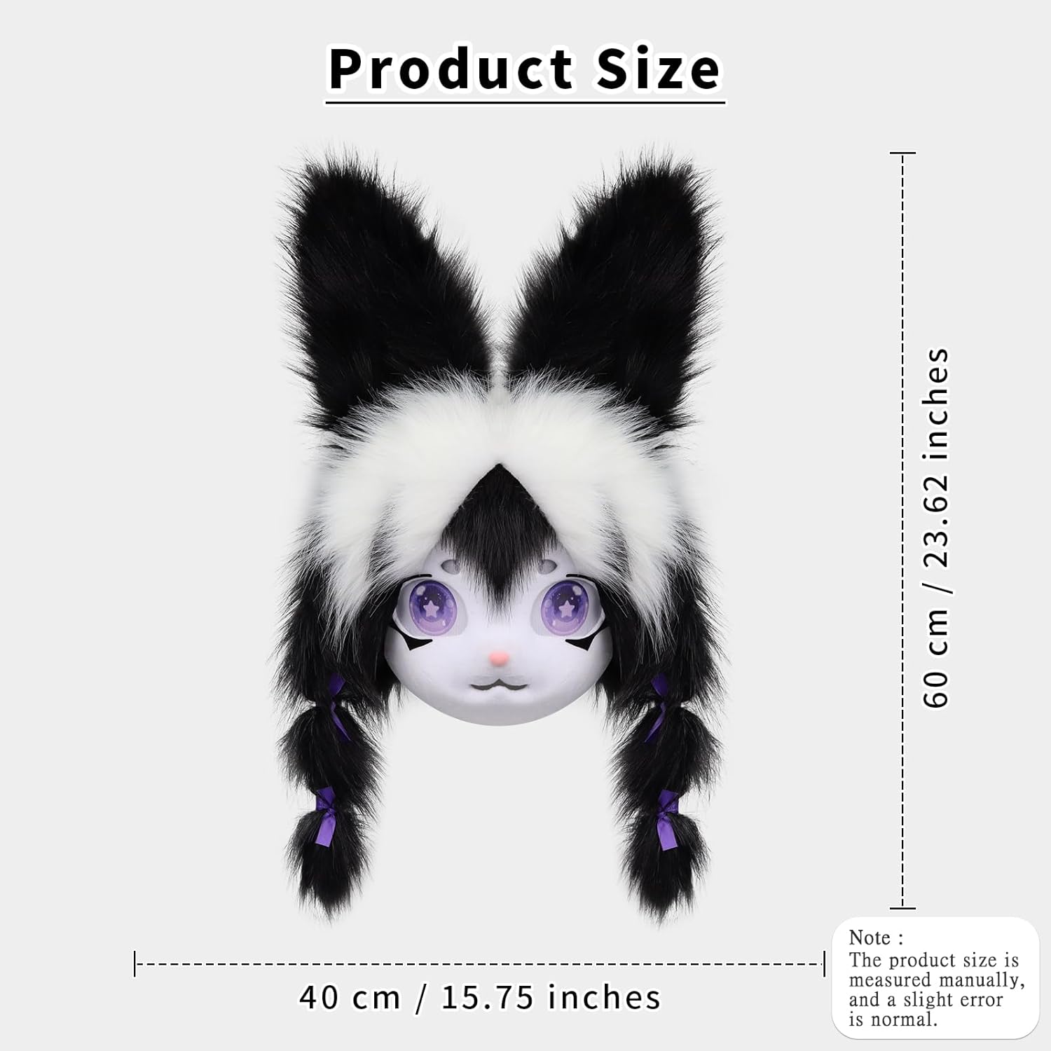 HAOAN Plush Animal Head Mask Fursuit Headgear Furry Cosplay Masquerade Costume Accessories - Image 3