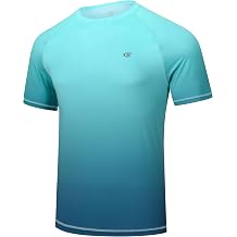 Satankud Mens UPF 50+ Rashguard Swim Tee Short Sleeve Running Shirt Swimwear Swim Hiking Workout Shirts