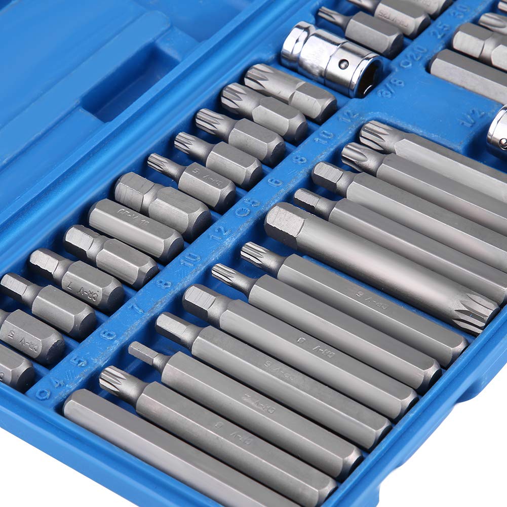 Hex Star Torx Spline Bit Set, Fácil almacenamiento Star Bit Socket Resistente y duradero Material de aleación de acero Base hexagonal de 12 mm de diámetro para uso comercial para fábrica