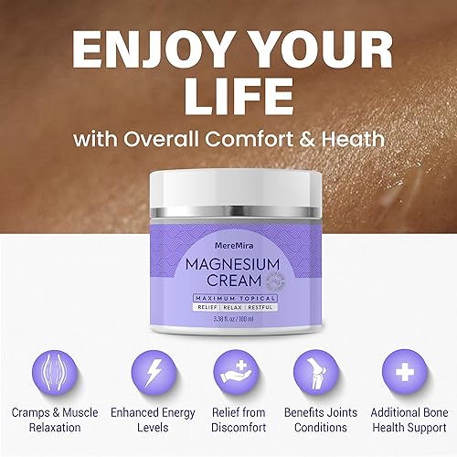 Miniatura 5 de Crema de magnesio para el sueño y el alivio muscular Loción tópica calmante nocturna y relajación profunda - Calambres inquietos Loción para el
