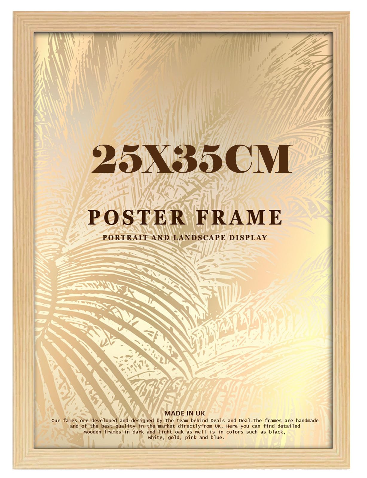 DEALS ON DEAL Minimalist Slim Profile Oak Poster Frame 35x25cm MDF Picture Frame for Jigsaw Puzzles Shatter-Proof Front Portrait/Landscape Ideal for Home & Office Décor