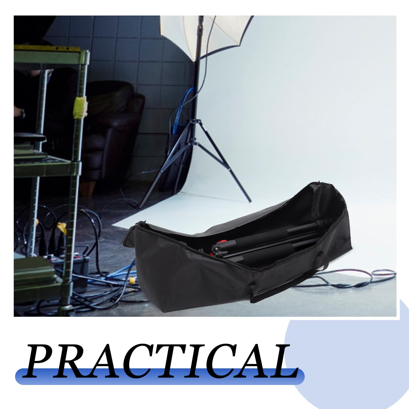 Toddmomy Borsa per Cavalletto Fotografico Singolo Strato Oxford Nero | Doppia Cerniera, Maniglia da Trasporto, Design Pieghevole e Riutilizzabile, Formato per Accessori