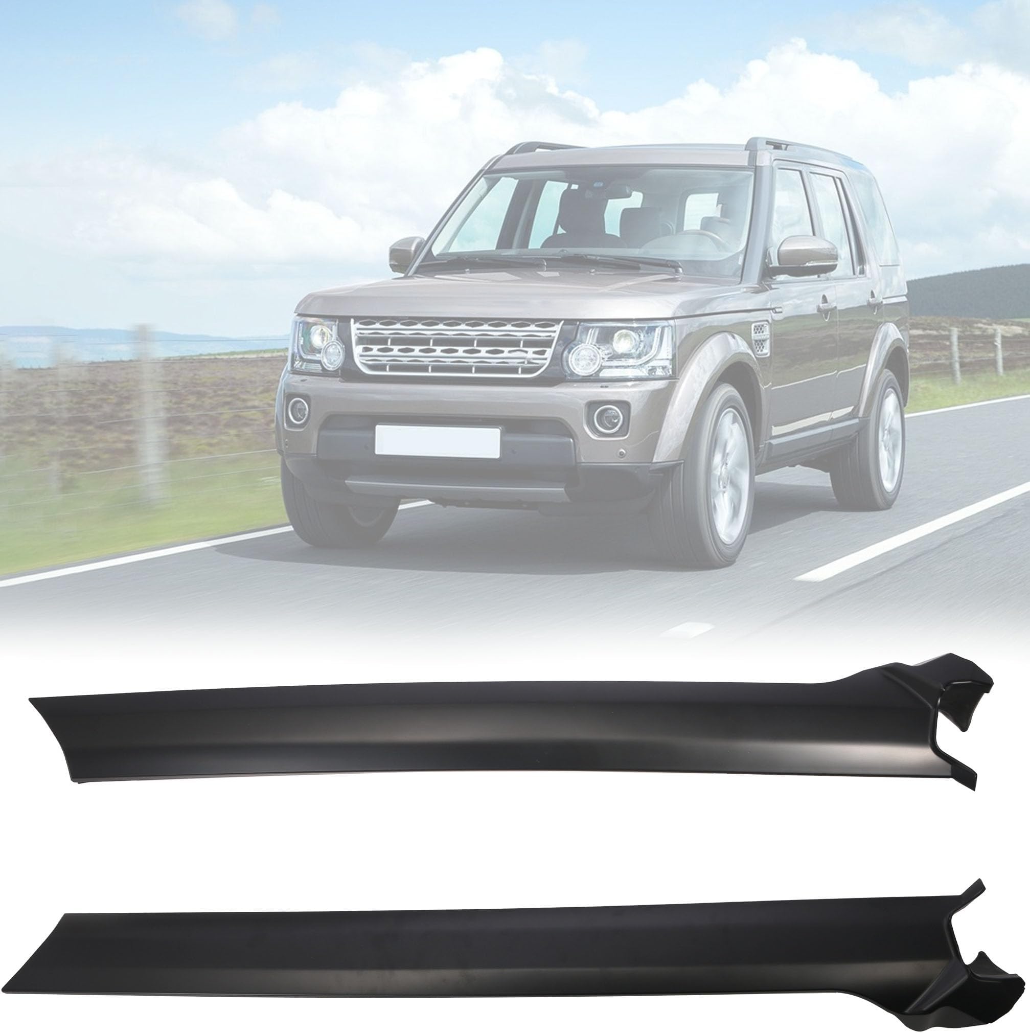 Pair Left & Right Windshield A-Pillar Trim Molding, Front Driver & Passenger Side A-Pillar Molding Trim Panel Fit for Land Rover LR3 LR4 2005-2016, Replace OE# LR046853 LR046851