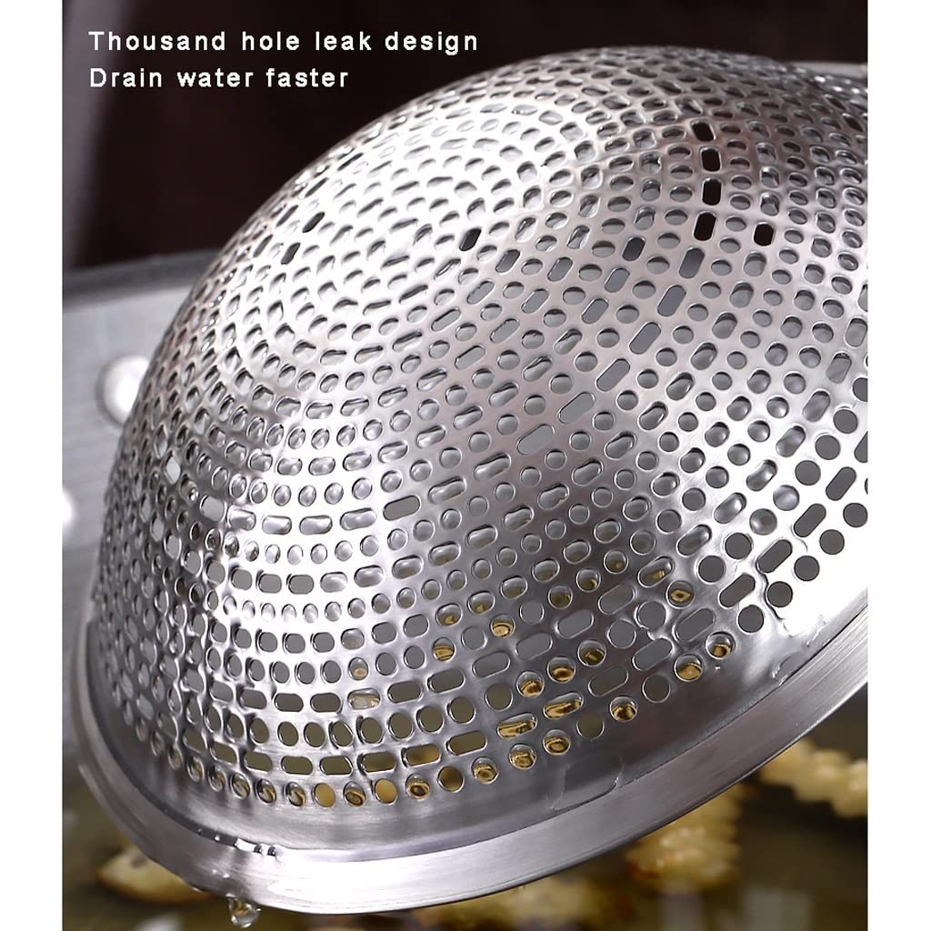 Schiumarola da Cucina Skimmer da cucina 304 Cucchiaio scanalato grande in acciaio inox Schiumarola e colino in acciaio inox Schiumarola multiuso for ristoranti da cucina Cucchiaio Colino ( Size : Smal