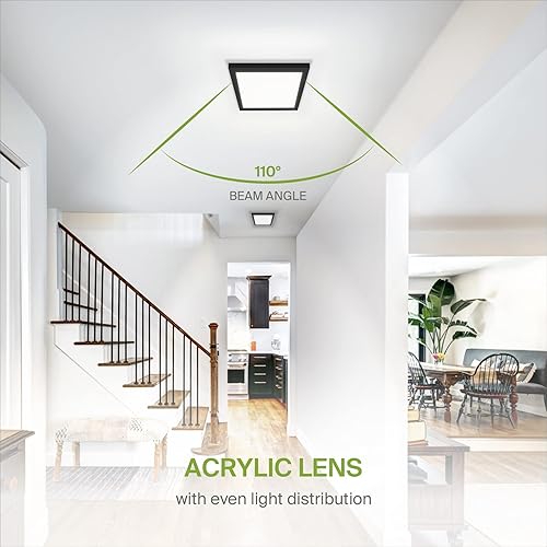 Miniatura 5 de ASD Luz LED de montaje empotrado cuadrada de 9 pulgadas, 18 W, 1270 lúmenes, 3000-5000 K, 120 V, 3CCT, regulable, ultra delgada, con certificación