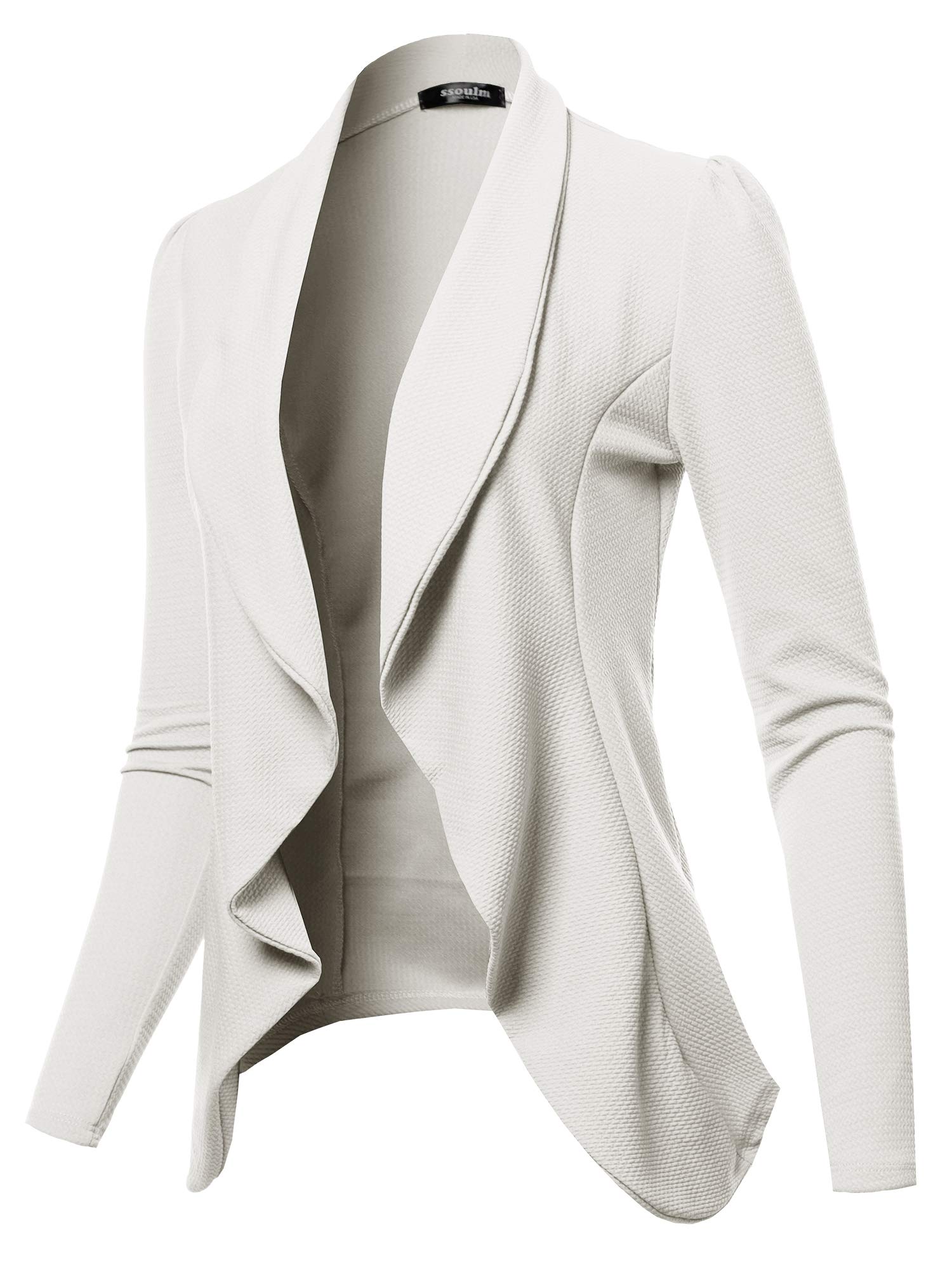 SSOULM Women's Casual Stretch Blazer - Professional Notch Lapel Work Office Jacket, Lightweight All-Day Comfort (S-3XL)