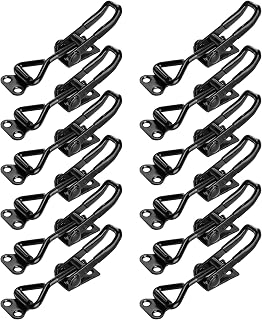 Hedume 12 Pack Heavy Duty Toggle Clamps 220 lbs Adjustable Black Pull Latches for Boxes Cases Doors Smokers Jigs