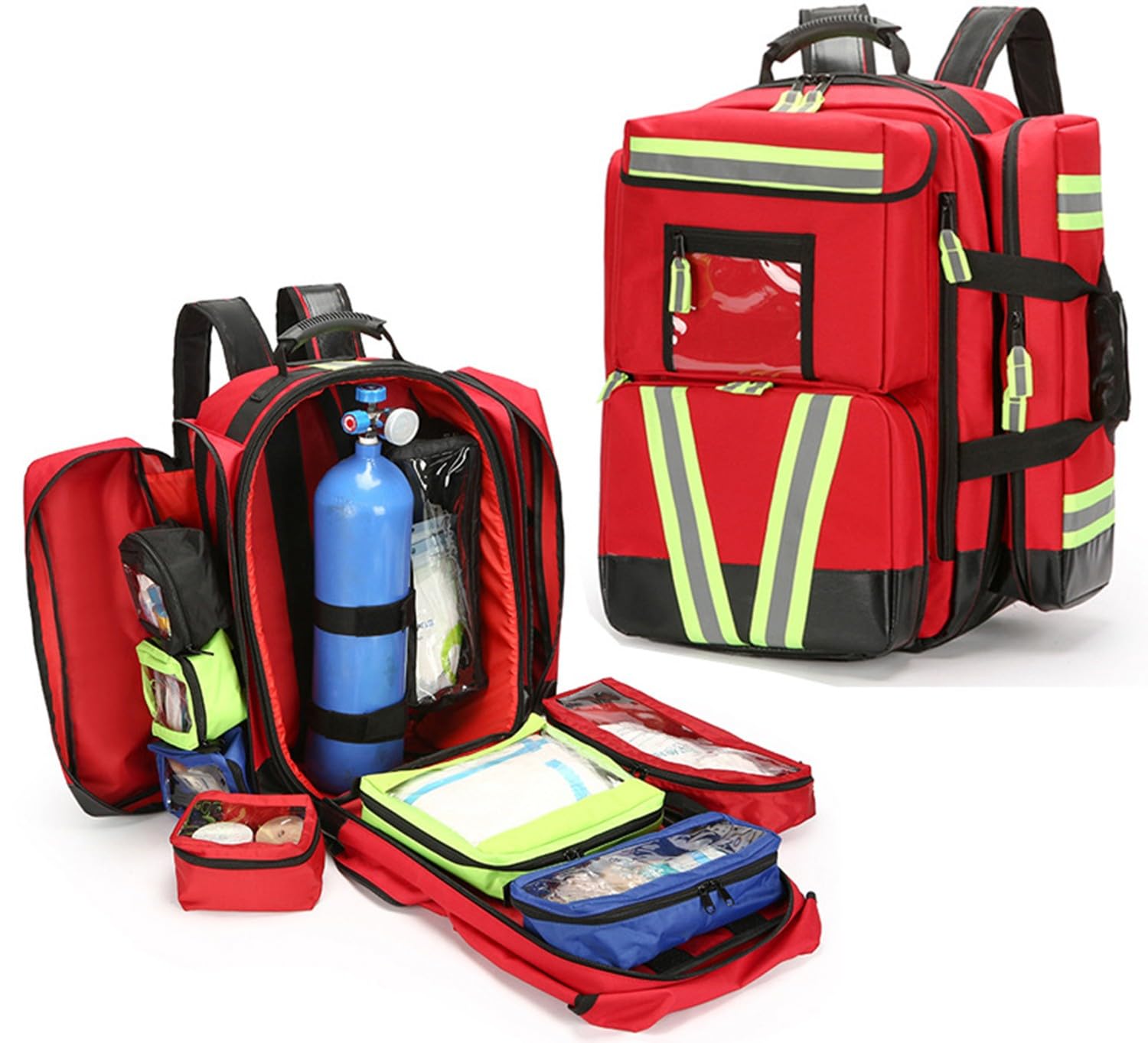 Mochila Profesional De Primeros Auxilios Vacía,Bolsa Médico,Bolsa Médica Táctica con Reflectante, Mochila Médica De Primeros Auxilios De Gran Capacidad para Senderismo,Viaje,Acampada