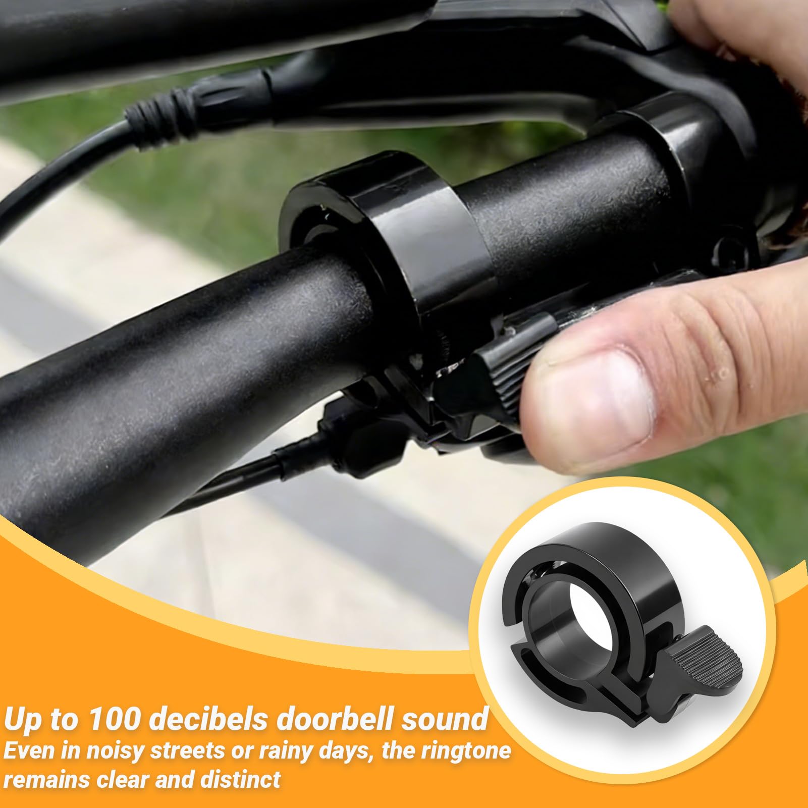 Lot 2 Sonnettes Vélo Mini Alu 80-100 DB - Compatible Guidon 22-24mm - Son Clair, Installation Facile - Pour VTT, Route, Électrique
