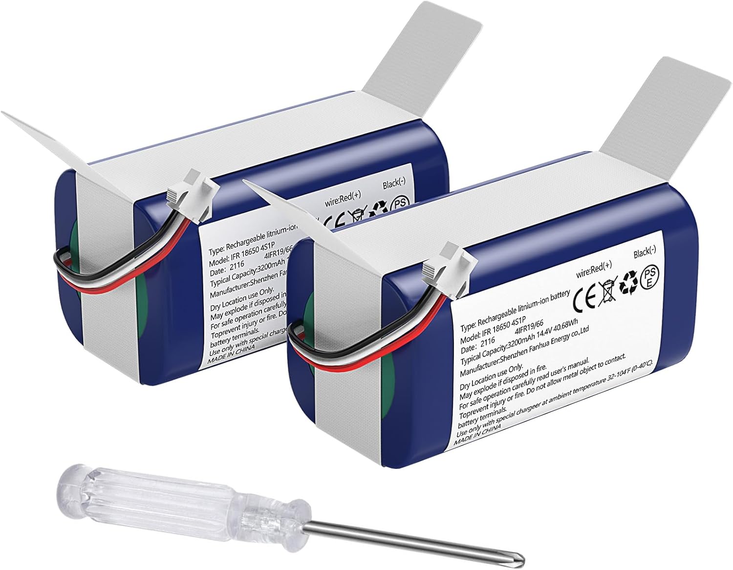 Battery Replacement for Eufy X10 Pro Omni Robot Vacuum Accessory-Rechargeable Battery 2 Pack， Original Model Part Number:C0914E1