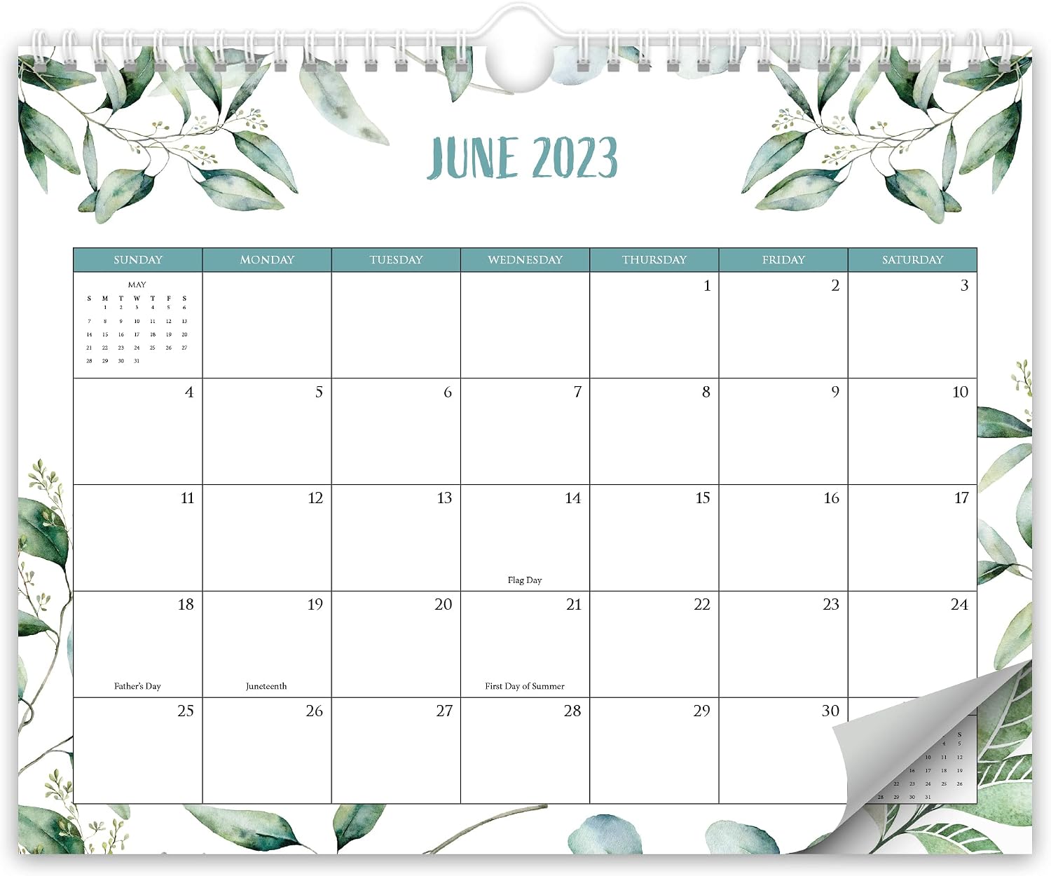 Aesthetic Greenery Wall Calendar - Runs Until July 2024 - The Perfect Monthly Calendar for Easy Planning - Incl. All of 2023