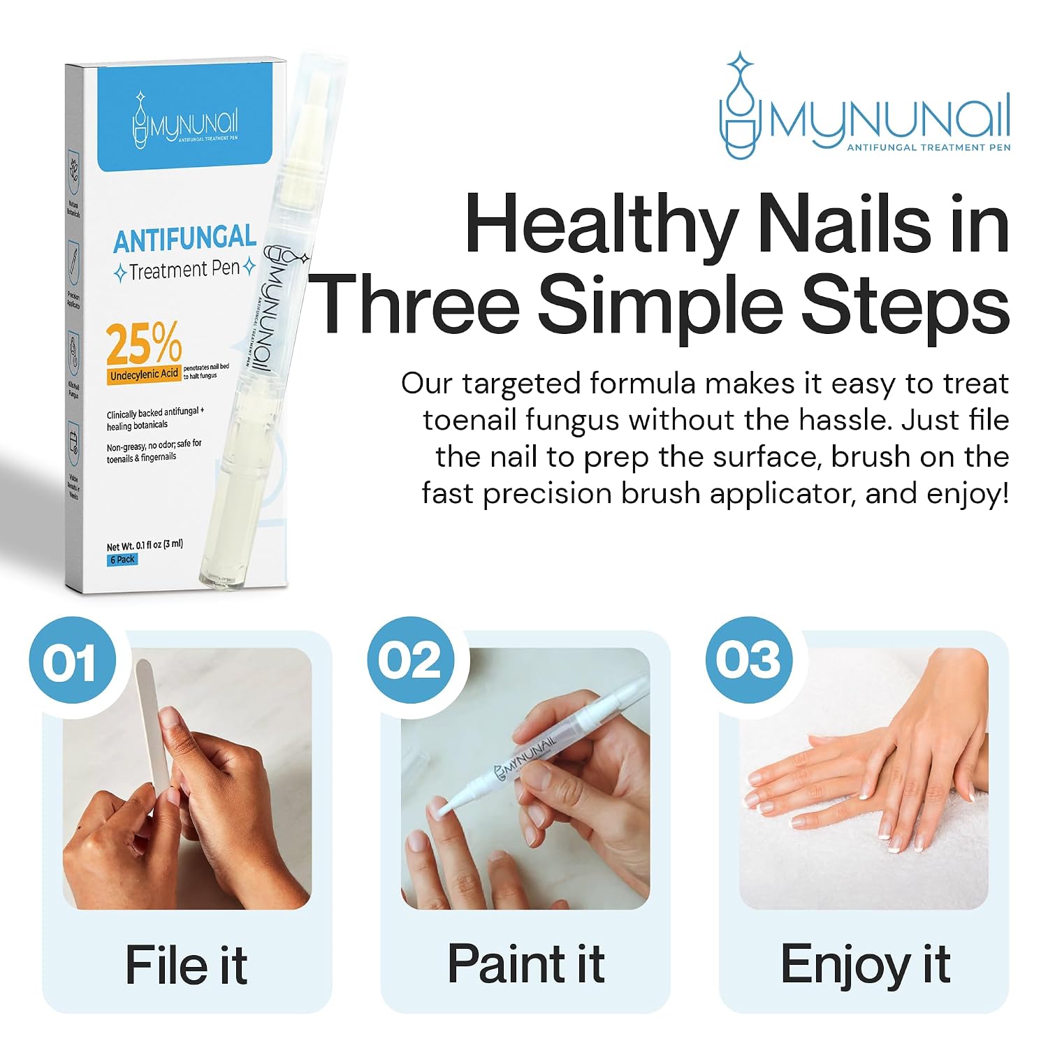 Antifungal Pen – Cures Most Athlete’s Foot, Jock Itch, and Ringworm - 25% Undecylenic Acid with added Tea Tree, Jojoba, Clove Bud Oils & Aloe - Single Pack Twist Pen (3ML Volume)