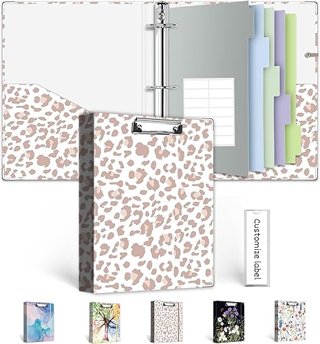 Miniatura 17 de Carpeta transparente de 3 anillos de 2 pulgadas para hojas de 8.5 x 11 pulgadas, portapapeles, 5 divisores con pestañas y bolsillos, 18 marcadores