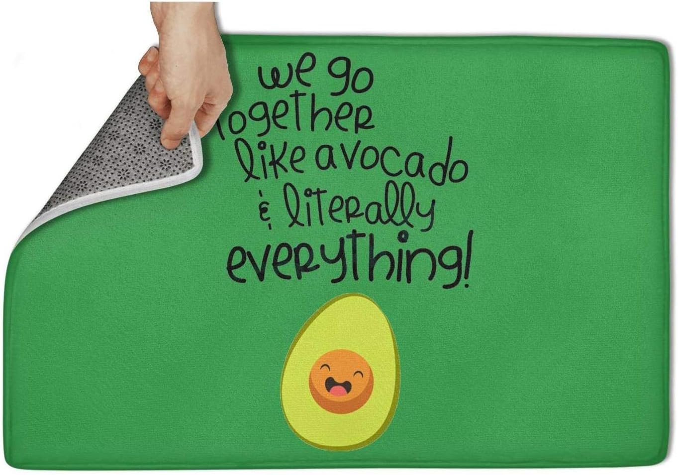 Indoor Outdoor Entrance Rug,Avocado We Go Together Non Slip