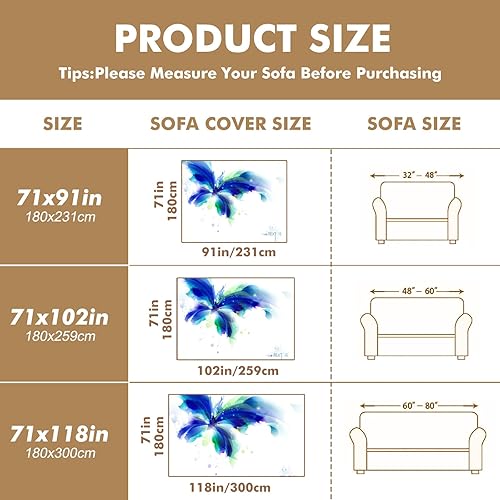 Vista 55 de Hermosa funda de sofá floral impresa fundas de sofá fundas de sofá fundas de sofá cubierta resistente a las manchas universal protector de muebles
