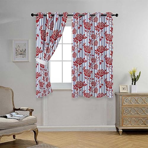 Miniatura 3 de Cortinas para Sala Modern Decor Grommet Short Patio Door Curtain Currains 85Inch Width by 108Inch Length,2 Panels