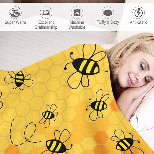 Miniatura 8 de Manta de abeja personalizada con nombre para niños, suave, mullida y acogedora, manta tamaño regazo de 30 x 40 pulgadas, para sofá, oficina,