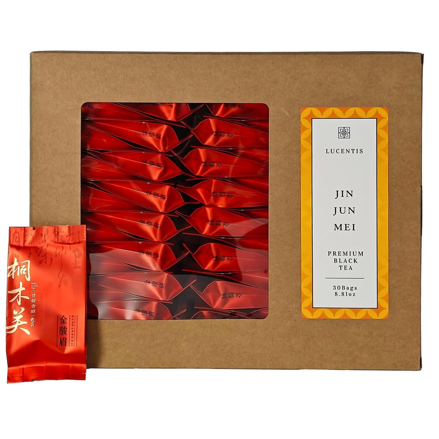 Jin Jun Mei Black Tea (金骏眉红茶) – 50 Teabags, 8.81oz (250g) – Premium Chinese Black Tea with Sweet, Floral Aroma