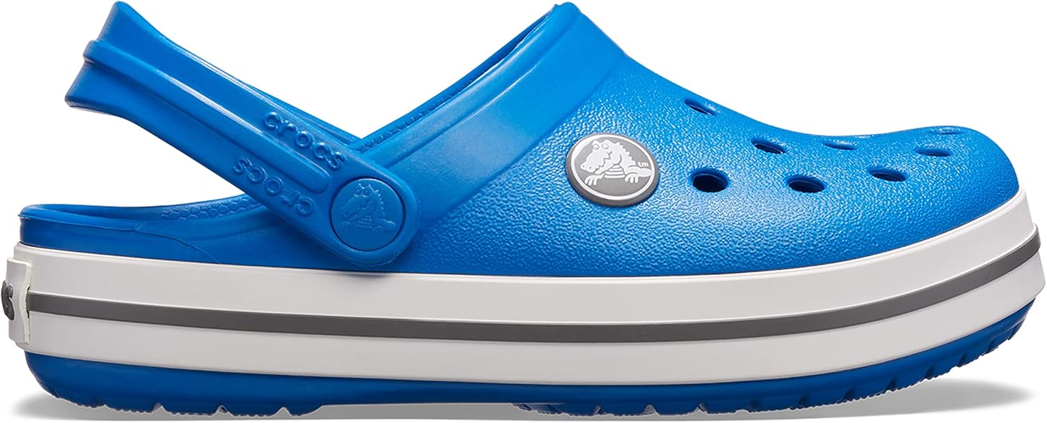 Crocs Unisex-Child Crocband Clogs (Todder Shoes), Bright Cobalt/Charcoal, 4 Toddler