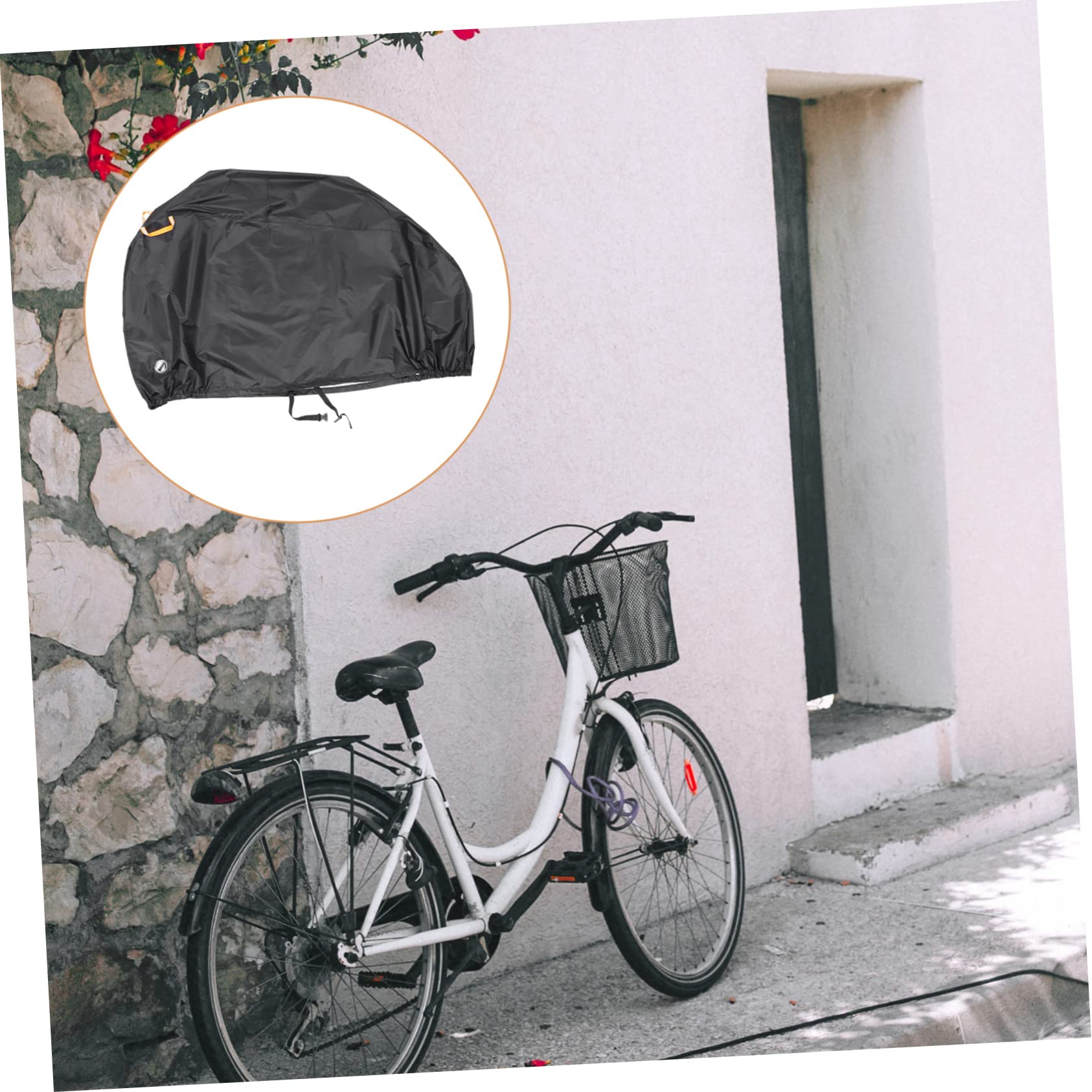 Fahrradabdeckung Mountainbike 210D Oxford Cloth Schwarz mit Aufbewahrungstasche für Outdoor Aufbewahrung