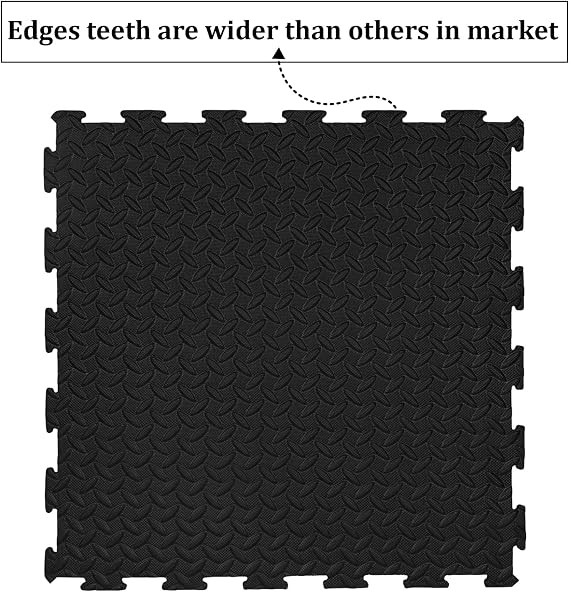 Large 60cm x 60cm Black Interlocking Caravan Awning Floor Mat Camping Picnic Garden Outdoor/Indoor Non Slip Floor Matting 10mm thick (4 Mats-16 square feet)