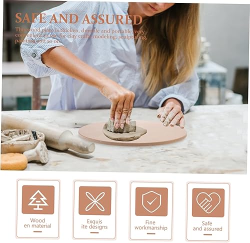 Miniatura 5 de EXCEART Base de cerámica de paleta de madera resistente, diseño simple para herramienta de escultura de arcilla de cerámica suave, excelente