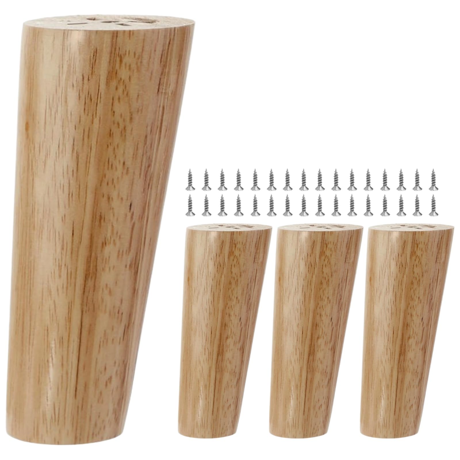 Patas de madera de 12cm para elevar el somier y limpiar f&aacute;cil