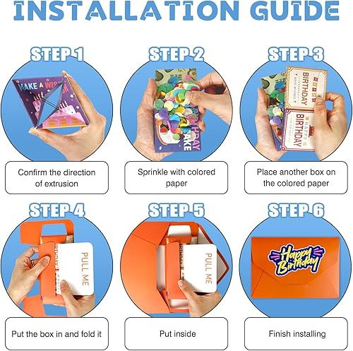 Miniatura 3 de PopBox - Tarjeta de cumpleaños emergente con confeti explosión, divertida tarjeta sorpresa con dos cajas emergentes, tarjetas de felicitación de