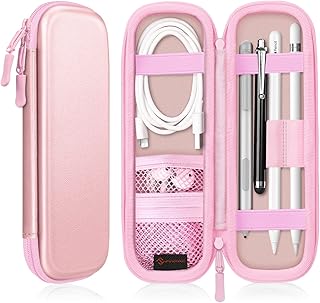 Fintie Estuche Compatible con Apple Pencil (2.ª y 1.ª Generación) - Funda de Material Sintético con Bolsillo de Malla,