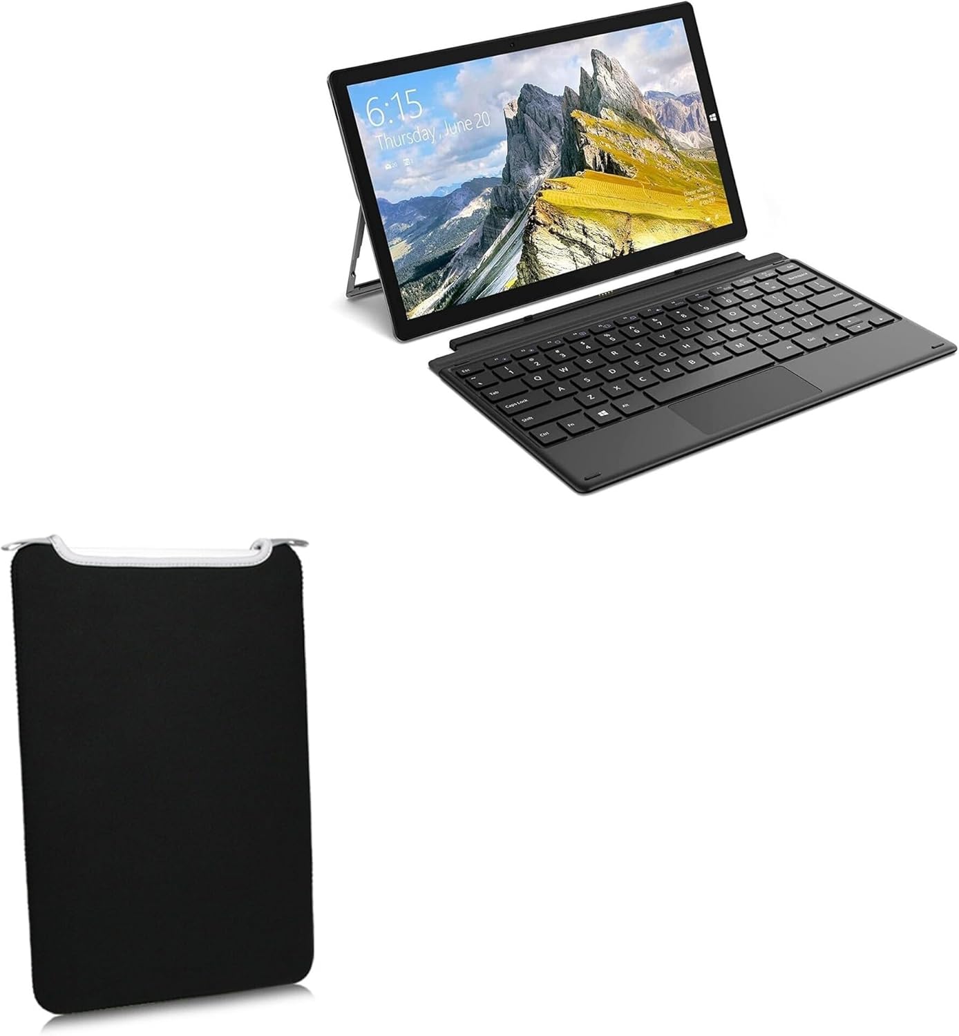 BoxWave Case Compatible with Teclast X16 - SlipSuit, Soft Slim Neoprene Pouch Protective Case Cover - Jet Black