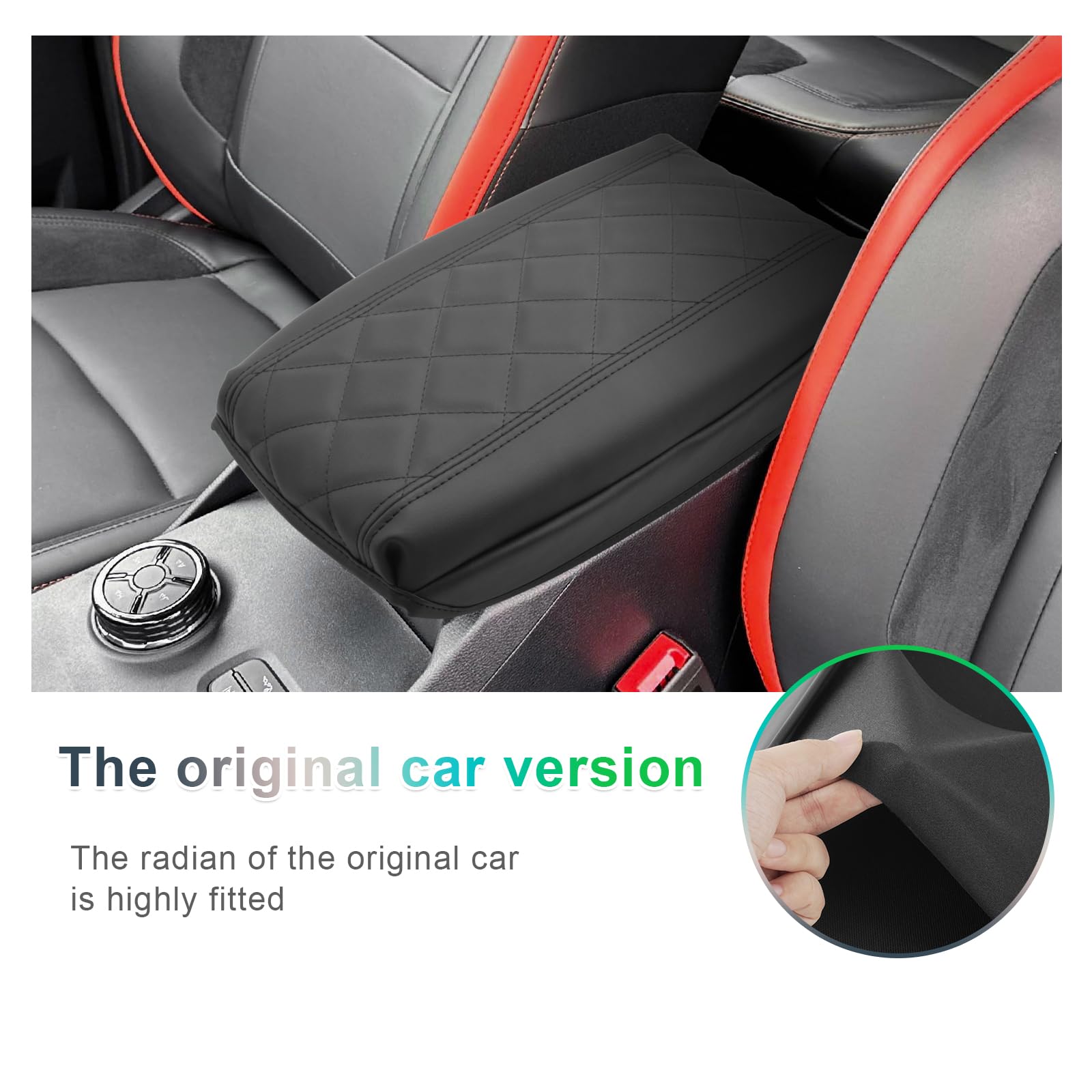 GAFAT Compatibile con Ford Ranger T9 2023-2026 2027 (Freno Elettronico) Copertura Bracciolo Console Centrale, Ranger Raptor Wildtrak Copribraccioli in Pelle PU, 4 CM Aumenta Ispessito Allevia Fatica
