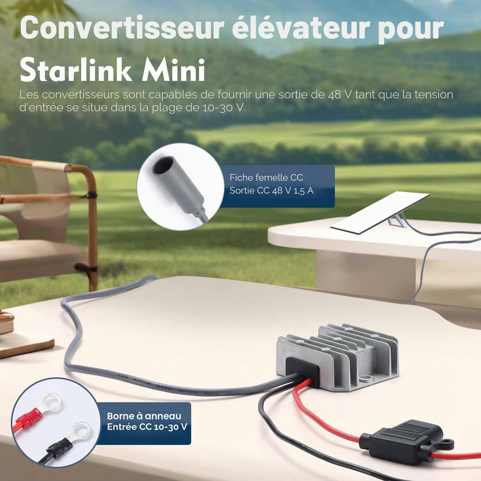 Starlink Mini Convertisseur Boost DC-DC 12/24V vers 30V 3,5A 105W Module | Entrée 9-28V, Convertisseur Élévateur, adaptateur & alimentation pour camping-cars, bateaux et hors réseau