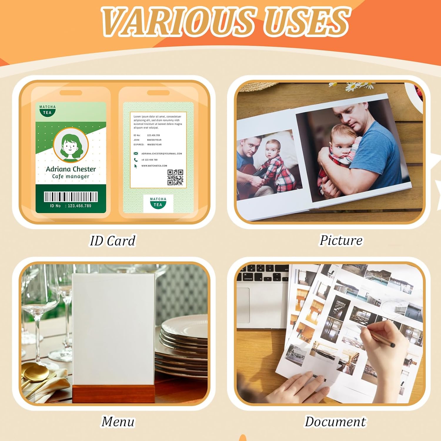 200 Pcs Lamination Pouches 6" x 9" 5 mil Clear Index Card Laminating Pouches File Card Laminating Pouches Thermal Laminate Pouch Tags for Pass Cards Student ID Cards Work Permit