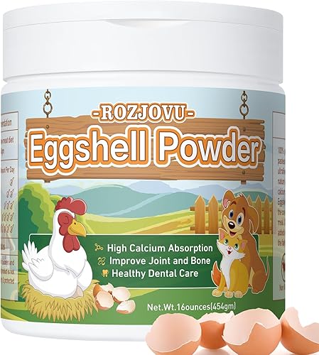 Polvo de cáscara de huevo para perros y gatos, suplemento de calcio de cáscara de huevo, ideal para la osteoporosis, nutre los huesos, apoya las