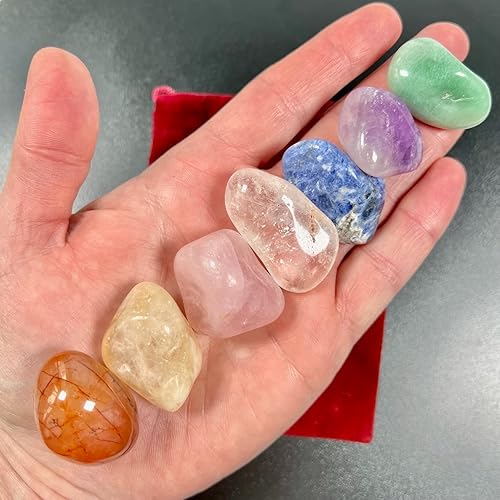 Miniatura 9 de Luma Gems Juego de cristal de chakra grande de alta calidad 7 piedras de chakra de cristales curativos naturales péndulo de amatista real con cadena
