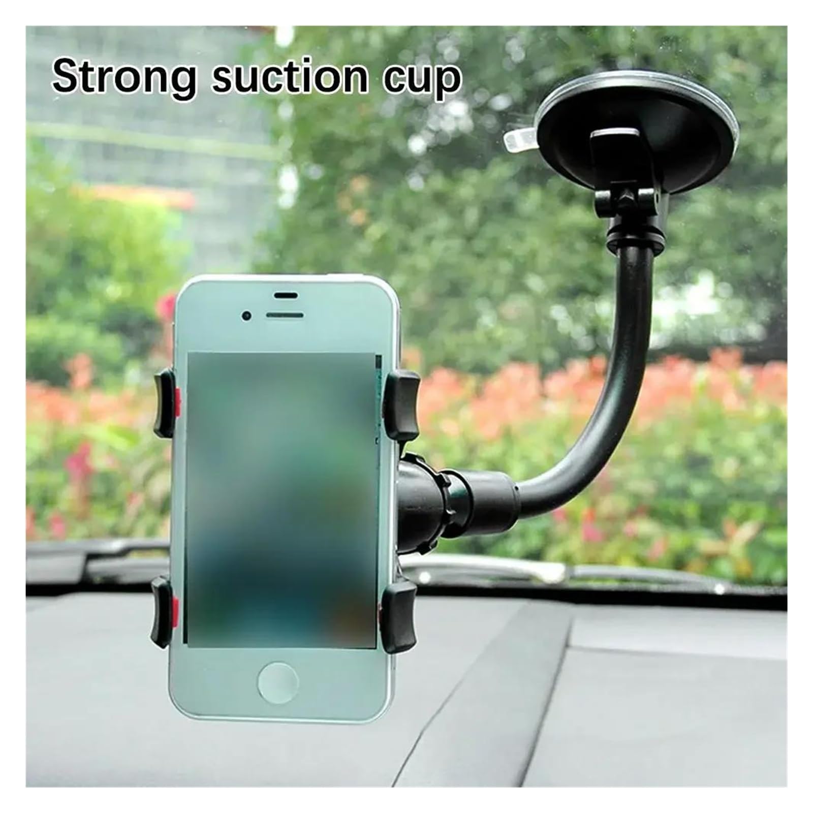 Supporto flessibile per telefono GPS per auto con rotazione a 360°, supporto per parabrezza e cruscotto