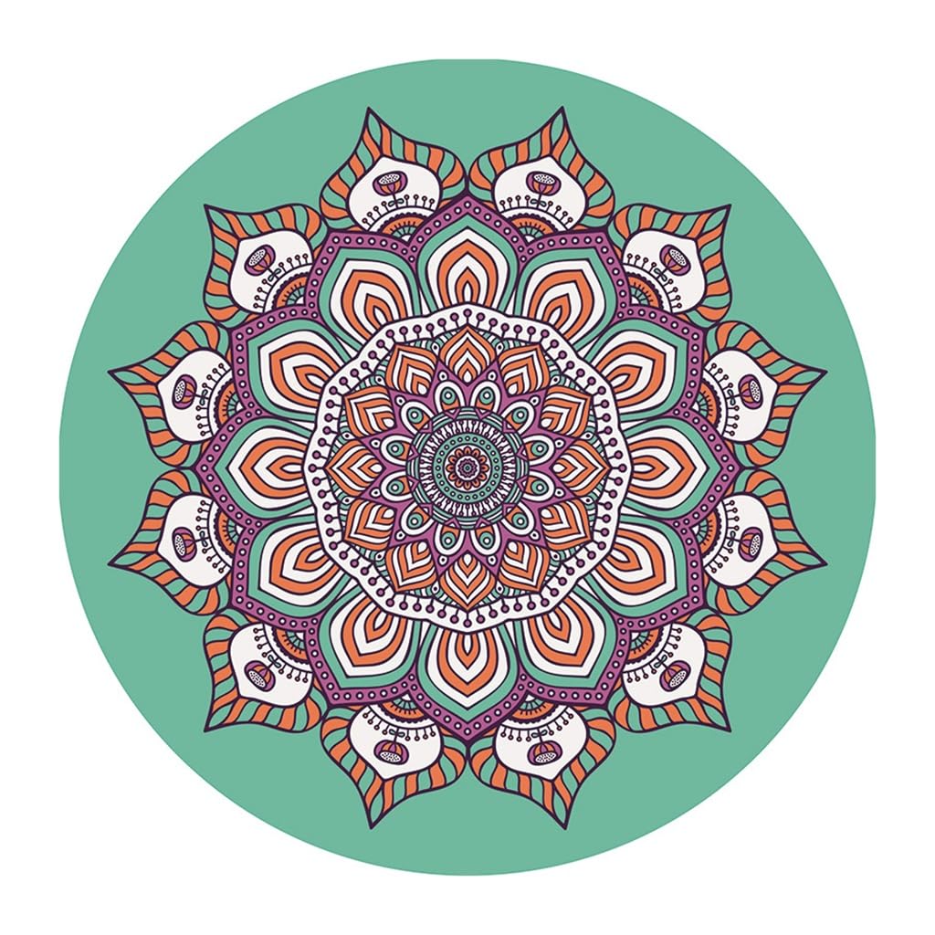 RajoNN Tappetino da Yoga Stampato Premium Tappetino da Meditazione Antiscivolo Mandala Tappetino da Meditazione Spesso 5 mm 55 * 55 Pollici per Pilates, Sport all'Aria Aperta