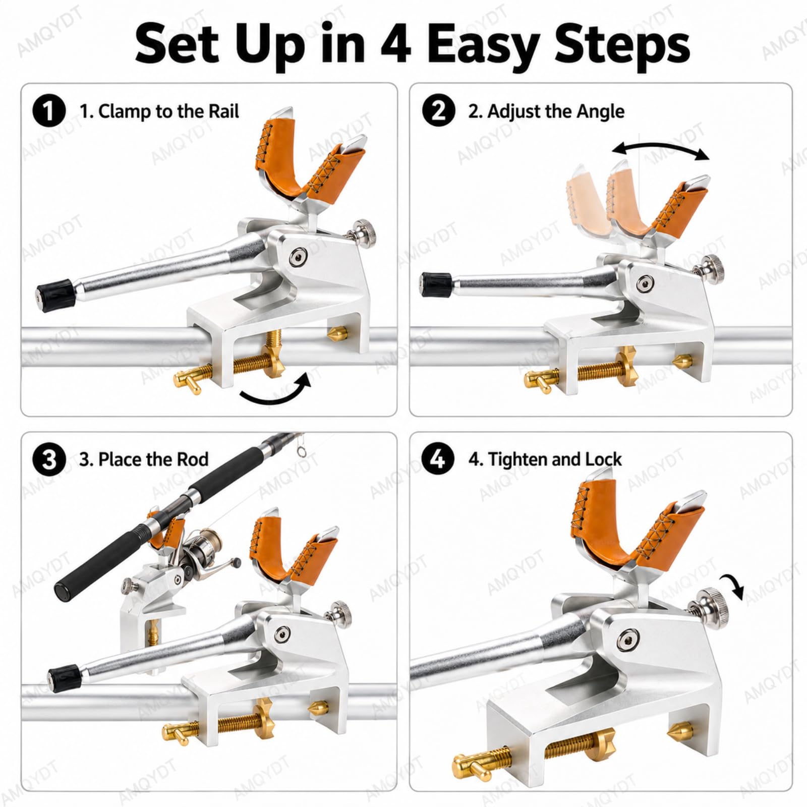 Soporte para Cañas De Pescar De Aleación De Aluminio con Abrazadera, Soporte Multiusos para Pesca En Puente con ángulo Ajustable A Mano para Pesca En Muelle