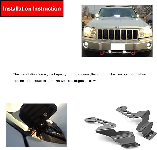 Miniatura 5 de WSays Soporte de montaje en cápsula de luz LED de perfil bajo compatible con Jeep Grand Cherokee (WK) 2005-2010