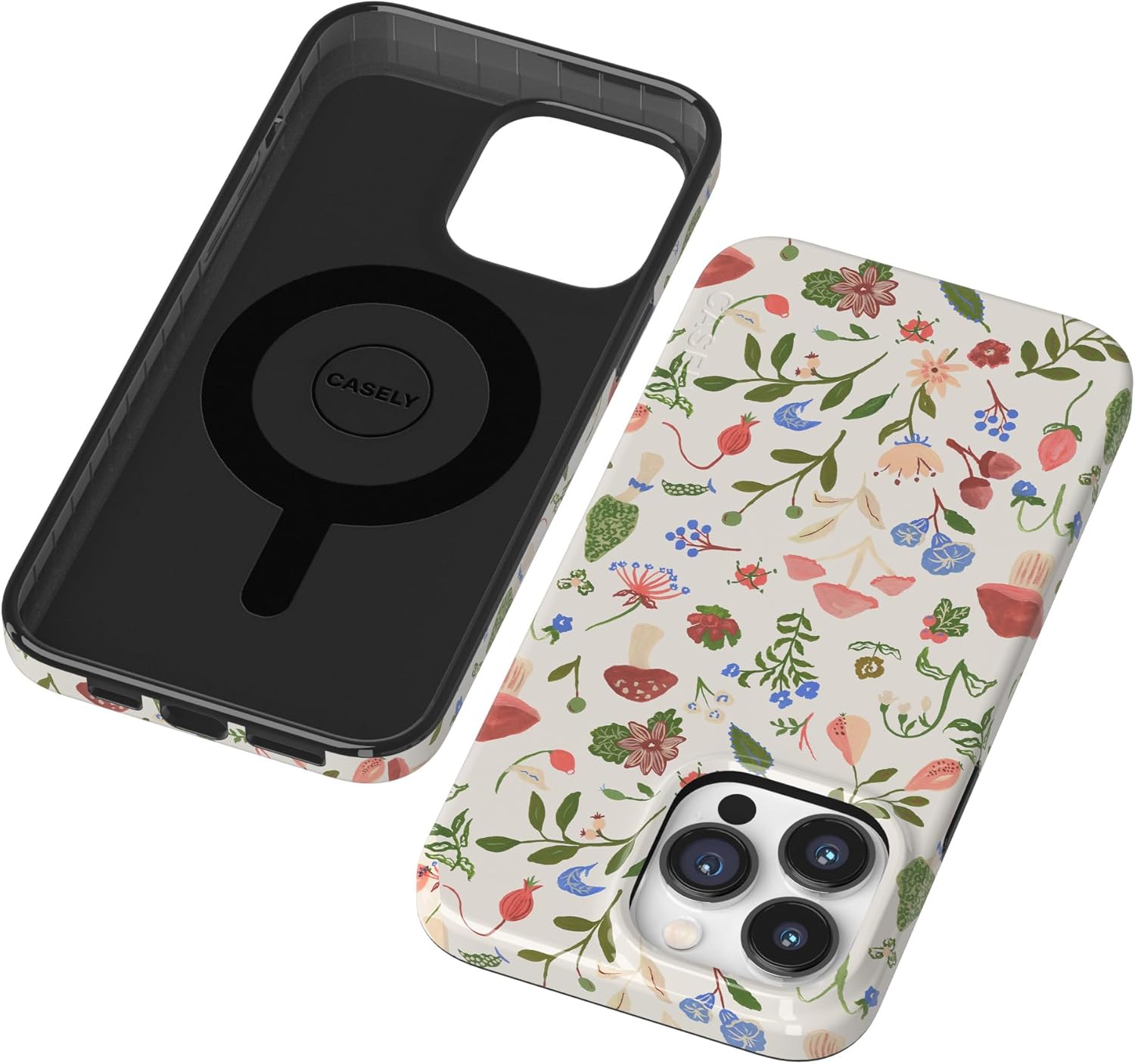 Casely iPhone 14 Pro Max Case | Garden Party | Mushroom Floral | Compatible with MagSafe | Classic Ultra Slim Design
