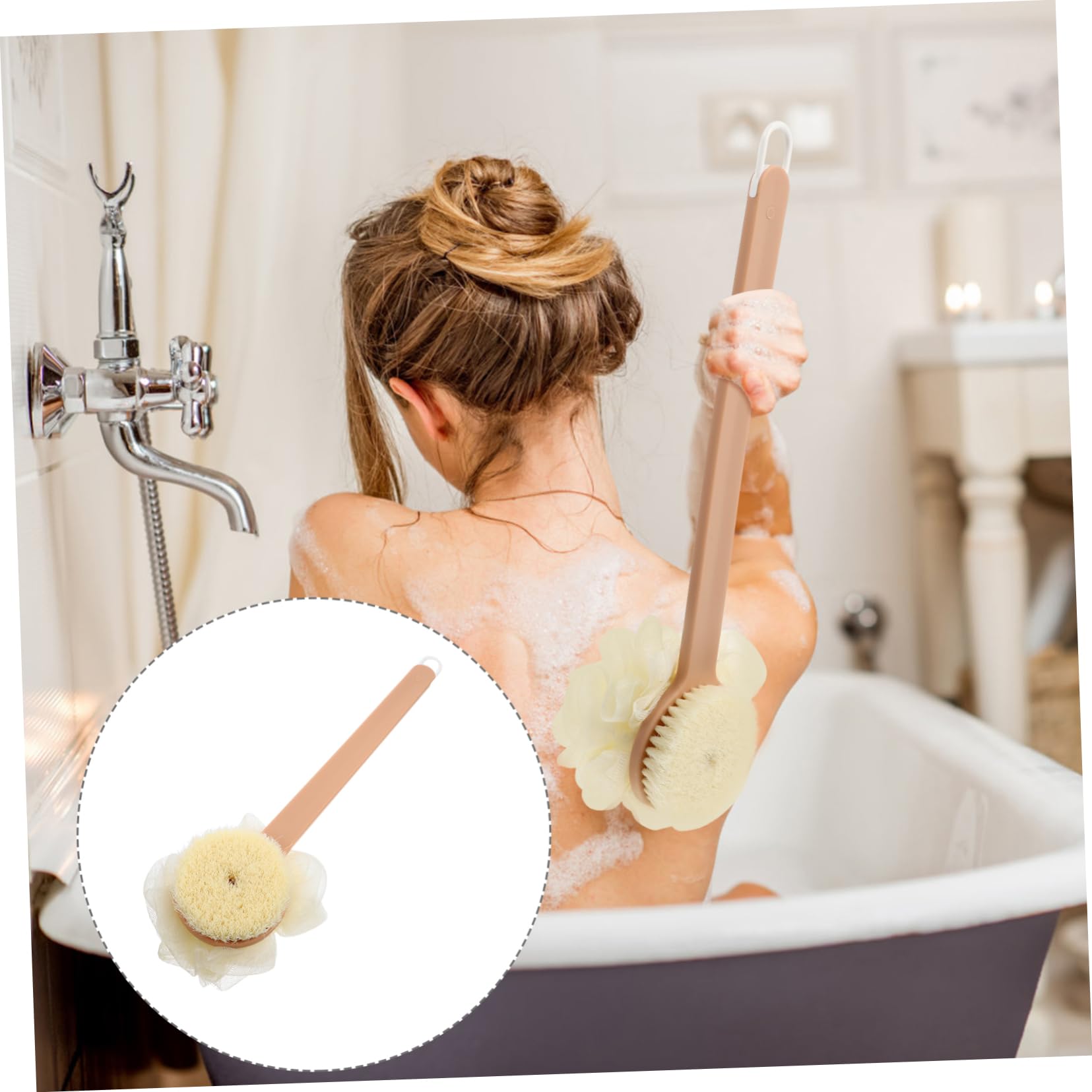 Healeved 2stücke Langstielige Badeschwamm Bürste Ergonomische Rückenmassagebürste Mit Weichem Material Für Körperpflege Und Tiefenreinigende Duscherlebnisse