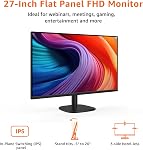 Amazon Basics Moniteur 27 po, FHD 1080P, Max 100Hz, compatible VESA, haut-parleurs intégrés