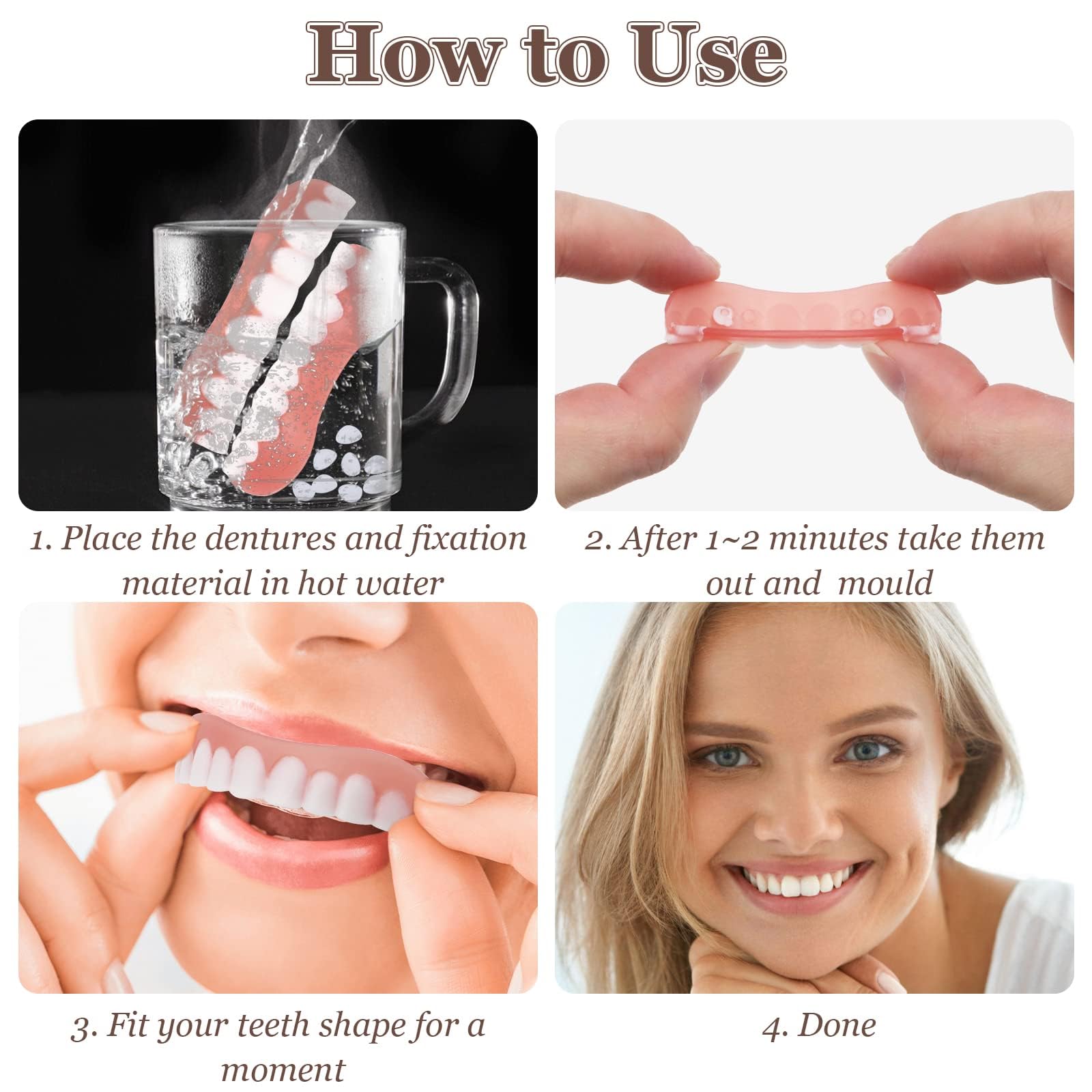 Zahnersatz Selber Machen 1 Pair Snap on Zahnprothese, Sofort Perfektes  Lcheln Gebiss Provisorischer Zahnfllung Obere Und Untere, Veneers Zhne  Zum ...