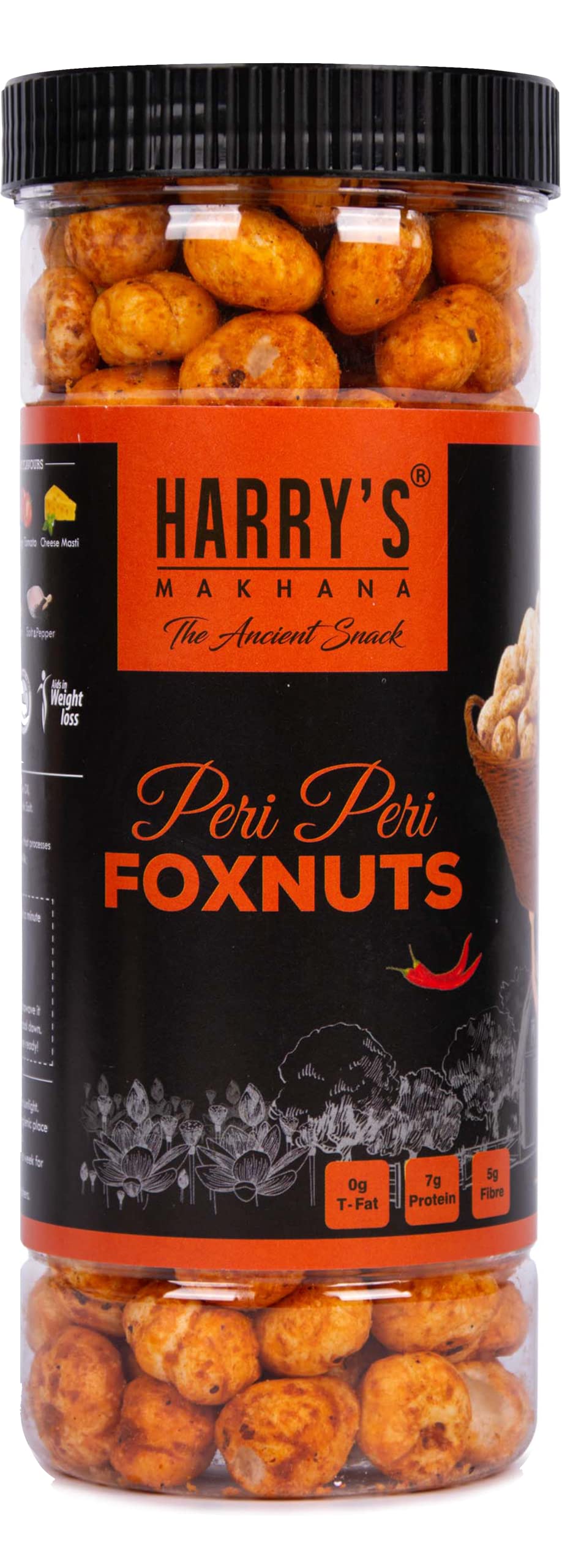 Harrys Makhana Peri Peri Foxnuts | Lotus Seeds | Phool Makhana - Roasted Fox Nuts | Flavoured Healthy Snacks (Each 70 gm) (Pack of 1) (B0BHT8B2VB) Amazon Price History, Amazon Price Tracker
