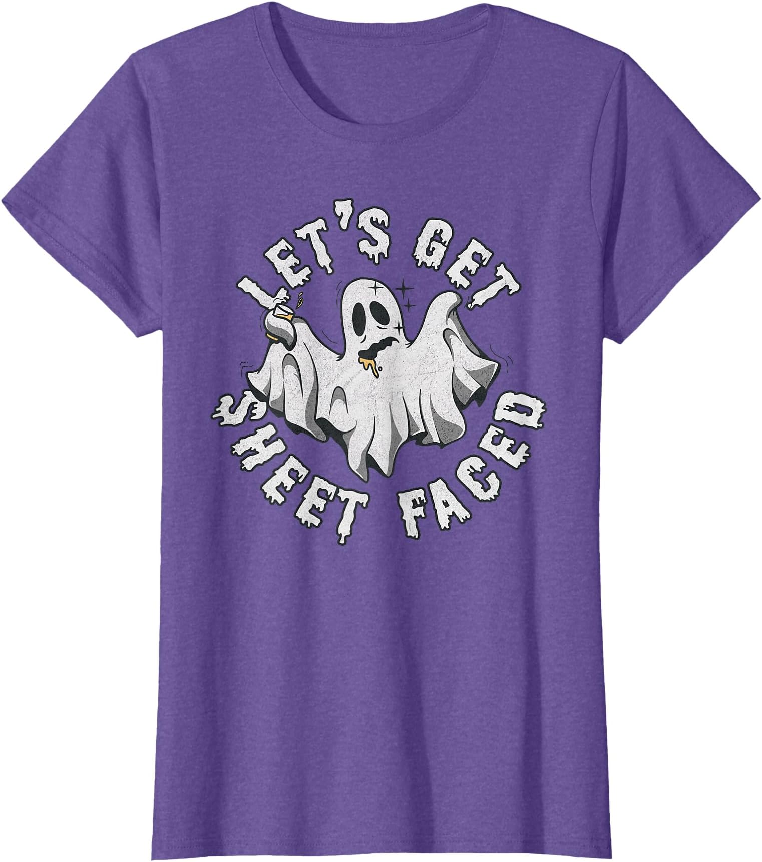 Let's Get Sheet Faced Drunk Ghost Men Women Funny Halloween T-Shirt